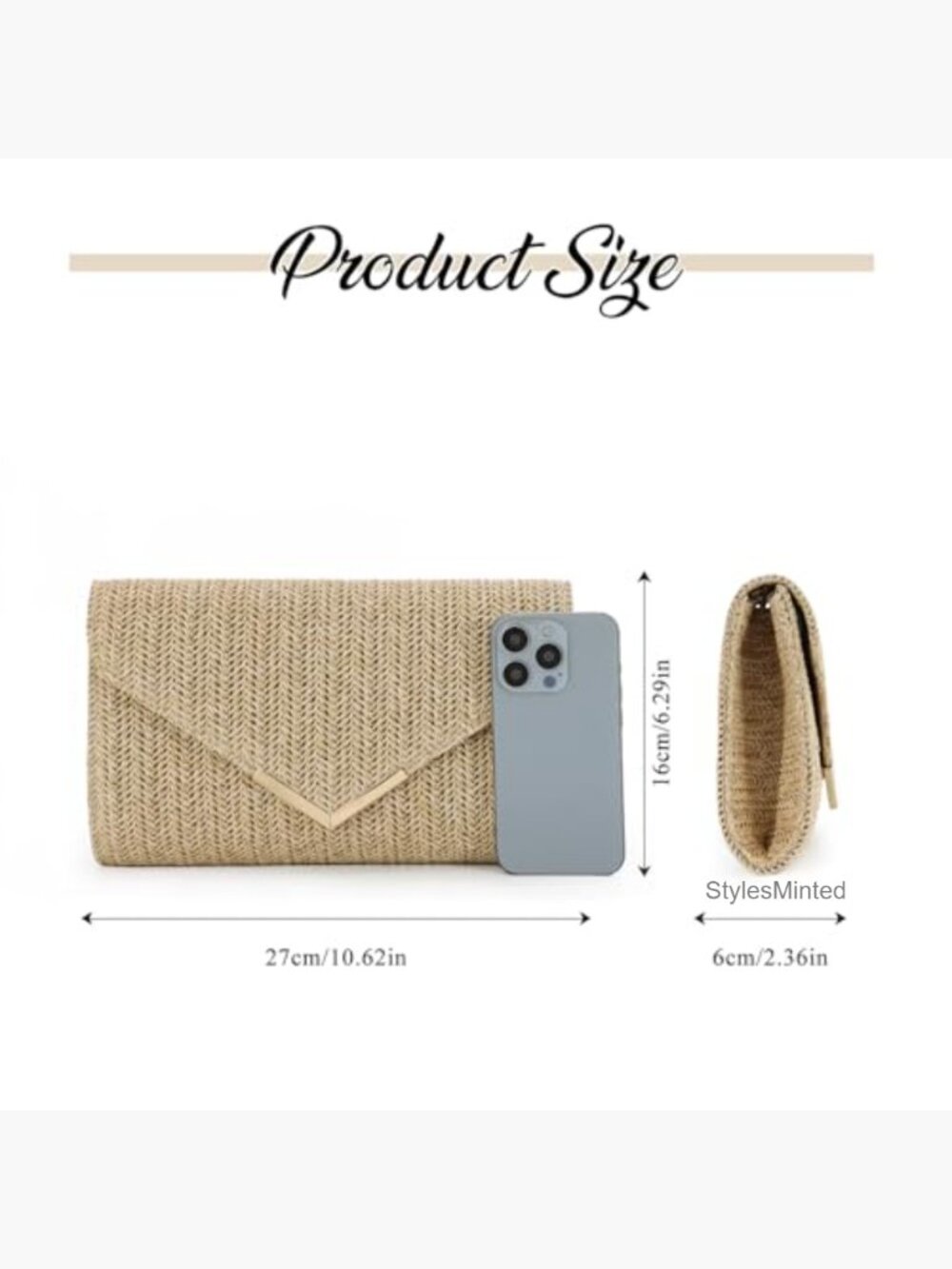 Straw Clutch Purse Woven Raffia Summer Evening Bag Wedding Vacation Party Beach - Picture 2 of 7